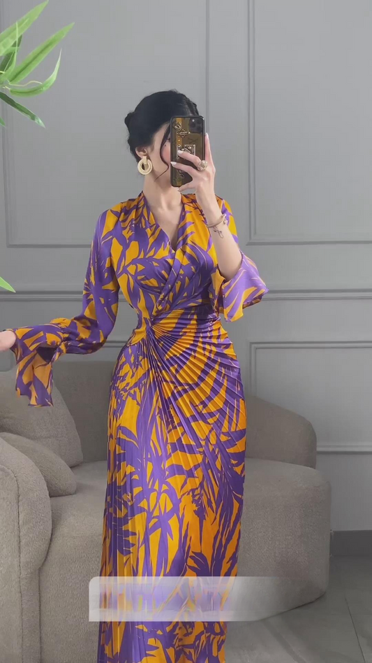 Elegant Slim Fitting Purple Evening Party Maxi Dress