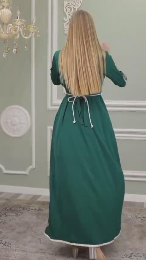 Elegant charming green party dress 5