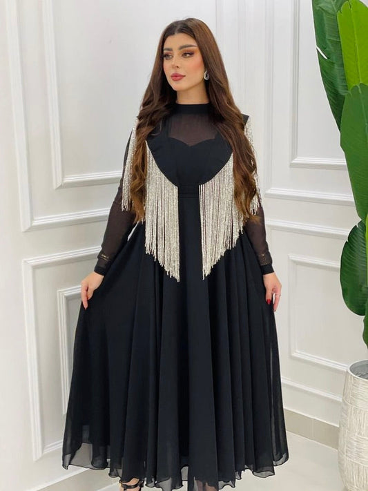 Chiffon Long Dress Elegant Dress Jalabiya（delivery in 2-5 days）