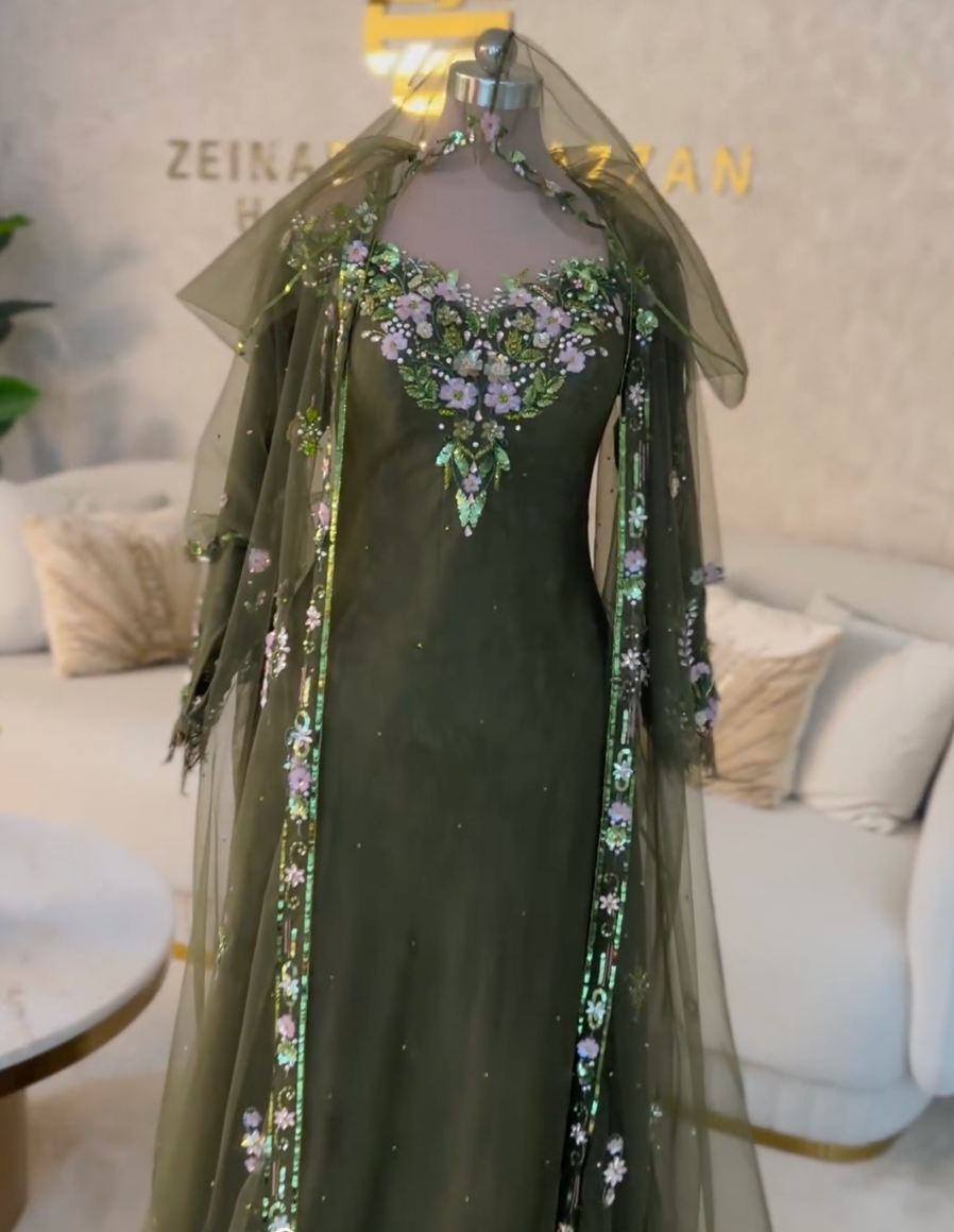 Alluring Graceful green Party Dress