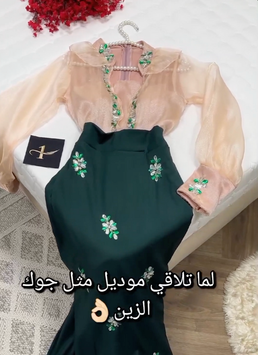 Alluring Graceful green dress for lady